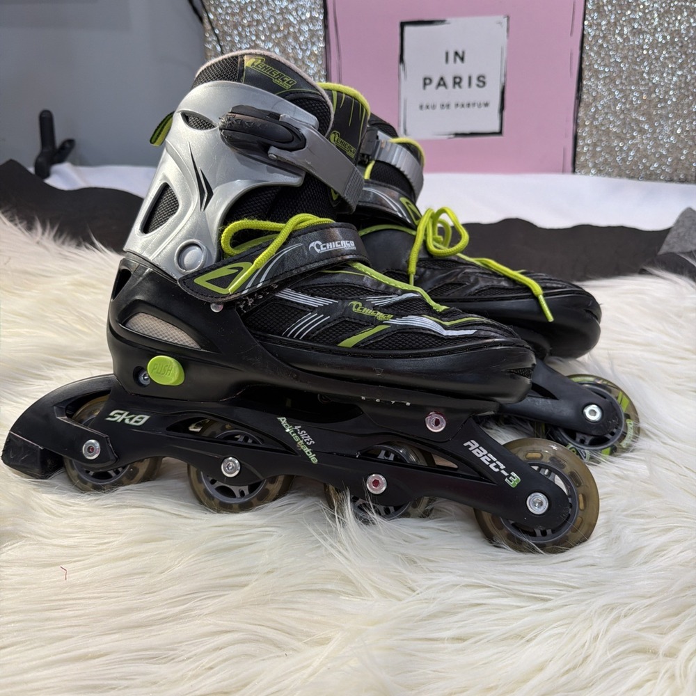 Chicago Inline Skates Roller Blades Adjustable Size 5 - 8 Large Nice Boys Black